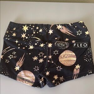 FLEO Women's Black and Gold Starry Shorts